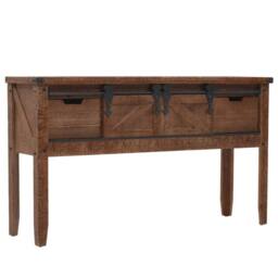 Berkfield Home Console Table Solid Fir Wood 131x35.5x75 cm Brown - thumbnail 2