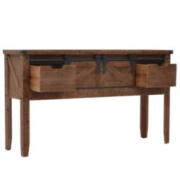 Berkfield Home Console Table Solid Fir Wood 131x35.5x75 cm Brown - thumbnail 4