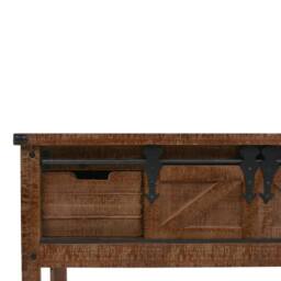 Berkfield Home Console Table Solid Fir Wood 131x35.5x75 cm Brown - thumbnail 7