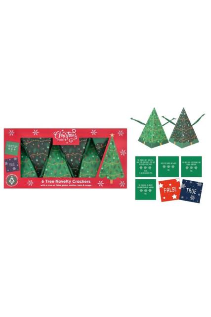 KDMD 6 Tree Novelty Crackers Green Christmas Ornament - image 1