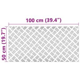 Berkfield Home Aluminum Checker Plates 2 pcs Anti-Slip 100x50 cm in Silver - Size: Medium - thumbnail 6