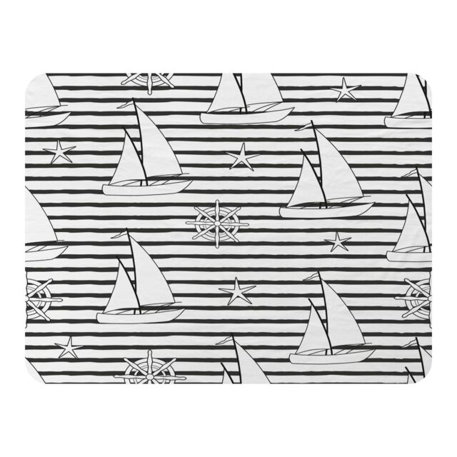 Benjamin Tate Design Sailboats Blanket in Natural - Size: 120 cm x 150 cm - image 1