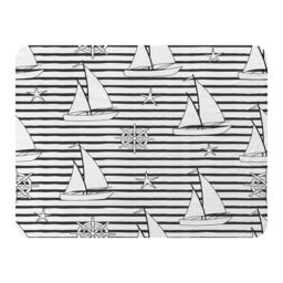 Benjamin Tate Design Sailboats Blanket in Natural - Size: 120 cm x 150 cm - thumbnail 1
