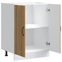 Berkfield Home Sink Base Cabinet Lucca Artisan Oak Engineered Wood in Brown - thumbnail 5