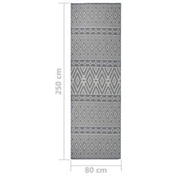 Berkfield Home Outdoor Flatweave Rug 80x250 cm Blue Stripes - Size: Medium - thumbnail 6