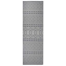 Berkfield Home Outdoor Flatweave Rug 80x250 cm Blue Stripes - Size: Medium - thumbnail 2