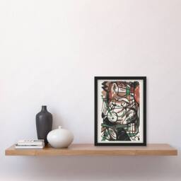 Artery8 The Birth of Horses Abstract Franz Marc Vintage Framed Wall Art Print in White - Size: A4 - thumbnail 4