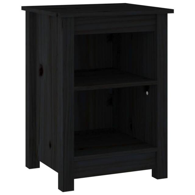 Berkfield Home Beautiful Bedside Cabinets 2 pcs Black 40x35x55 cm Solid Wood Pine - Size: 40 x 35 x 55 cm - image 1