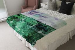 Benjamin Tate Design Classic Green Countryside Blanket in Natural - Size: 120 cm x 150 cm - thumbnail 3