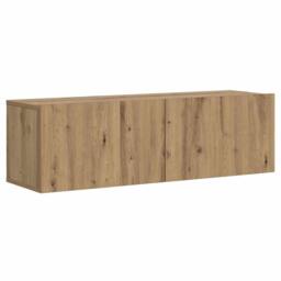 Berkfield Home Wall Mounted TV Cabinet Artisan Oak 100x30x30 cm Engineered Wood in Brown - Size: 100 x 30 x 30 cm - thumbnail 2