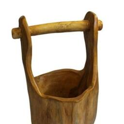 KDMD Teak Well Buckets aprox 28cm in Brown - thumbnail 2
