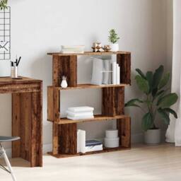 Berkfield Home Book Cabinet Old Wood 80x24x96 cm Engineered Wood in Brown - Size: 80 x 24 x 96 cm - thumbnail 3
