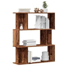 Berkfield Home Book Cabinet Old Wood 80x24x96 cm Engineered Wood in Brown - Size: 80 x 24 x 96 cm - thumbnail 2