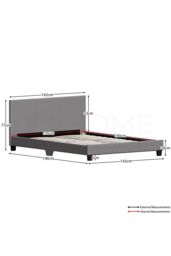 Home Discount Vida Designs Lisbon Double Faux Leather Bed Frame UKFR Fabric Storage in Grey - thumbnail 2