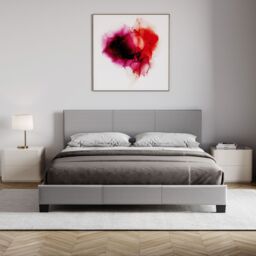 Home Discount Vida Designs Lisbon Double Faux Leather Bed Frame UKFR Fabric Storage in Grey - thumbnail 8