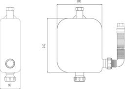 Balterley Modern Bathroom 4 Tap Hole Hose Retainer with Drain Chrome 340x 90mm in Silver - thumbnail 7