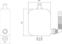 Balterley Modern Bathroom 4 Tap Hole Hose Retainer with Drain Chrome 340x 90mm in Silver - thumbnail 2
