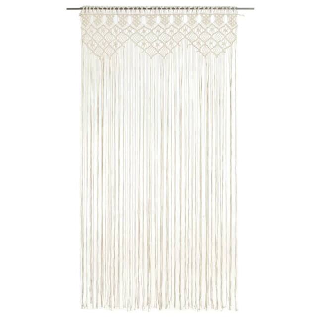 Berkfield Home Macrame Curtain 140x240 cm Cotton in Cream - image 1