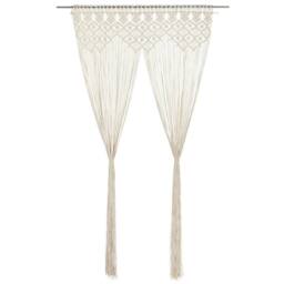 Berkfield Home Macrame Curtain 140x240 cm Cotton in Cream - thumbnail 2