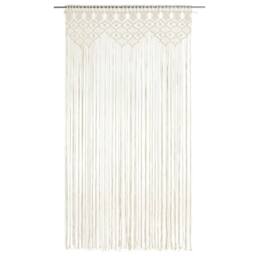 Berkfield Home Macrame Curtain 140x240 cm Cotton in Cream