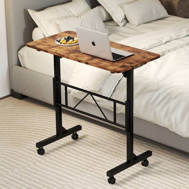 Levede Height Adjustable Standing Desk Office Workstation for PC Laptop in Brown - image 1