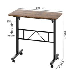 Levede Height Adjustable Standing Desk Office Workstation for PC Laptop in Brown - thumbnail 4