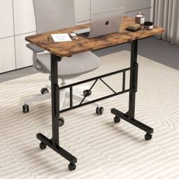 Levede Height Adjustable Standing Desk Office Workstation for PC Laptop in Brown - thumbnail 2