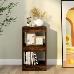 Berkfield Home Book Cabinet/Room Divider Smoked Oak 40x30x72 cm in Brown - Size: 40 x 30 x 72 cm - thumbnail 5