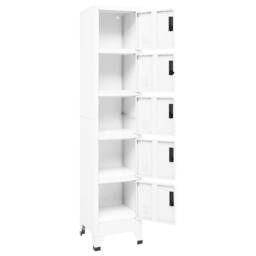 Berkfield Home Locker Cabinet White 38x40x180 cm Steel - Size: 38 x 40 x 180 cm - thumbnail 3