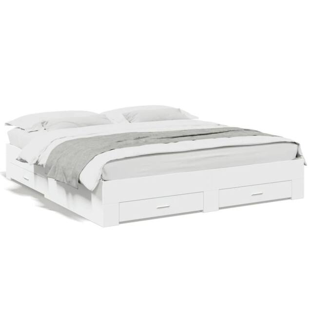 Berkfield Home Bed Frame with Drawers without Mattress White 180x200 cm Super King - image 1