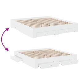 Berkfield Home Bed Frame with Drawers without Mattress White 180x200 cm Super King - thumbnail 7
