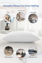 Living and Home Skin-Friendly High Elasticity Solid Color Pillow in White - thumbnail 6