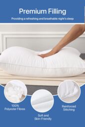 Living and Home Skin-Friendly High Elasticity Solid Color Pillow in White - thumbnail 3
