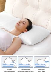 Living and Home Skin-Friendly High Elasticity Solid Color Pillow in White - thumbnail 4