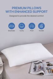 Living and Home Skin-Friendly High Elasticity Solid Color Pillow in White - thumbnail 5