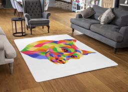 Benjamin Tate Design Amazing Illustration Dog Pop Art Designer Rug in Natural - Size: Large - thumbnail 2