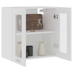 Berkfield Home Hanging Glass Cabinet White 60x31x60 cm Engineered Wood - Size: 60 x 31 x 60 cm - thumbnail 4
