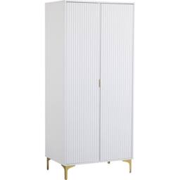 Seconique Miami 2 Door Wardrobe - White/Gold in White - thumbnail 2