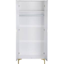 Seconique Miami 2 Door Wardrobe - White/Gold in White - thumbnail 4