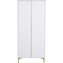 Seconique Miami 2 Door Wardrobe - White/Gold in White - thumbnail 3