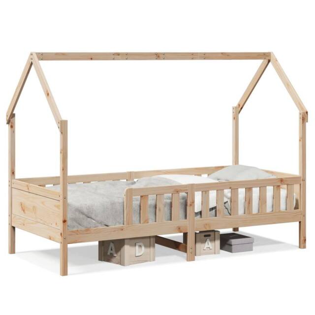 Berkfield Home Kids' House Bed Frame without Mattress 90x190 cm Single Pine in Brown - image 1