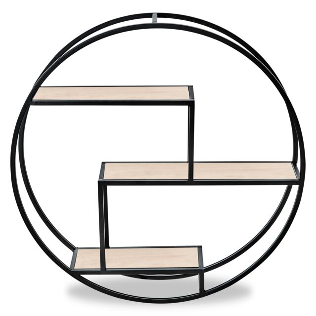 Orsina Functional Design 3 Tier Round Shelves, Stylish Box Shelves For Wall, Durable Wall Storage For Livingroom in Natural - image 1