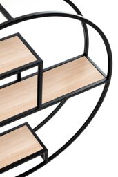 Orsina Functional Design 3 Tier Round Shelves, Stylish Box Shelves For Wall, Durable Wall Storage For Livingroom in Natural - thumbnail 3