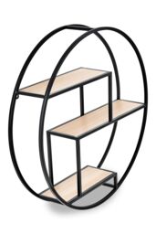 Orsina Functional Design 3 Tier Round Shelves, Stylish Box Shelves For Wall, Durable Wall Storage For Livingroom in Natural - thumbnail 2