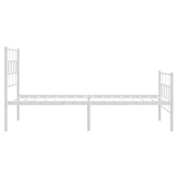 Berkfield Home Metal Bed Frame with Headboard & Footboard White 100x200 cm - thumbnail 6