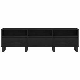 Berkfield Home TV Cabinet Black Oak 150x30x44, 5 cm Engineered Wood - thumbnail 7