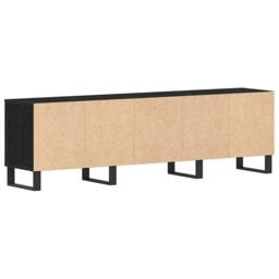Berkfield Home TV Cabinet Black Oak 150x30x44, 5 cm Engineered Wood - thumbnail 6