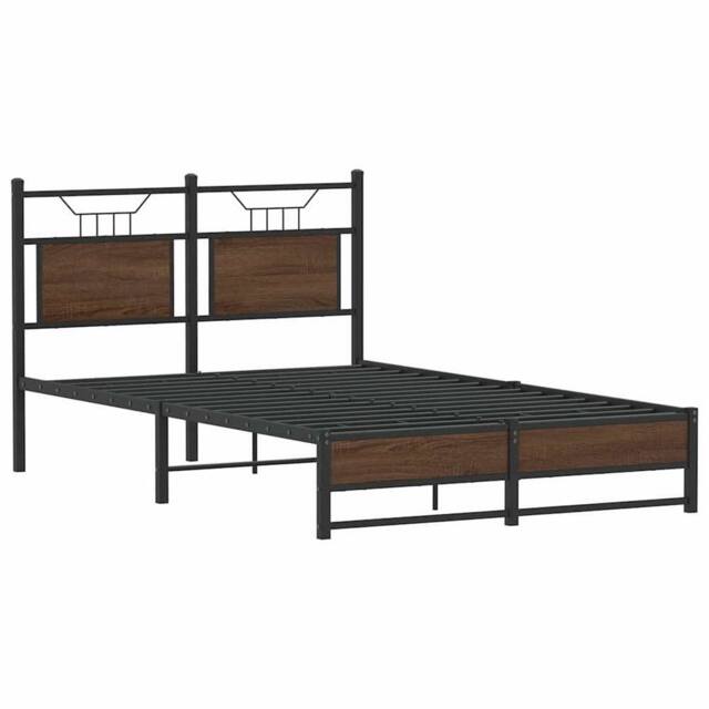 Berkfield Home Decorative Bed Frame Frame Brown Oak 120x190 cm Small Double Wood - image 1