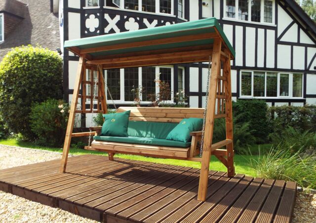 Charles Taylor Trading Dorset Three Seater Swing Green in Brown - image 1