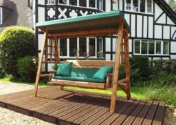Charles Taylor Trading Dorset Three Seater Swing Green in Brown